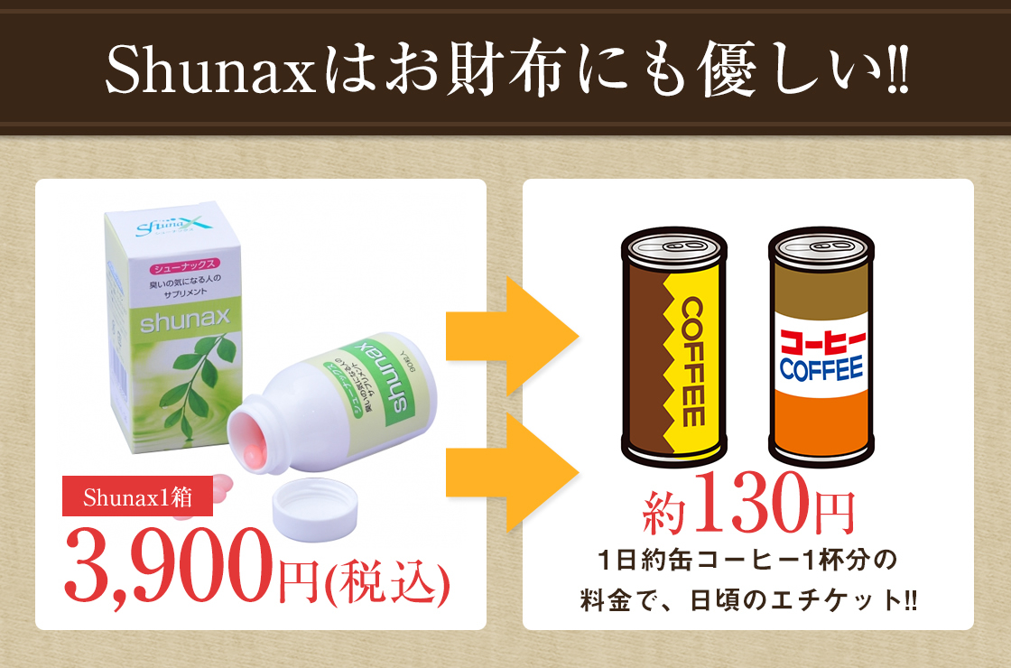 Shunaxはお財布にも優しい!!